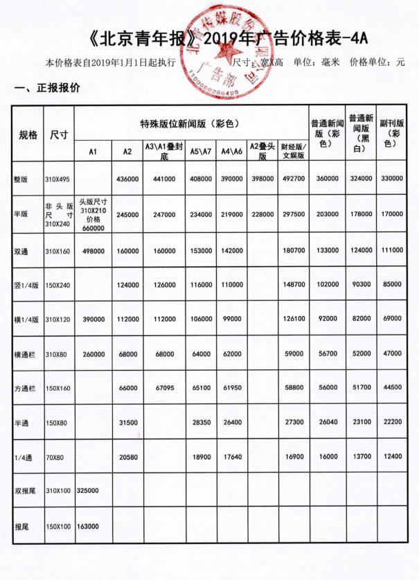 北京青年报广告投放价格-bifa必发